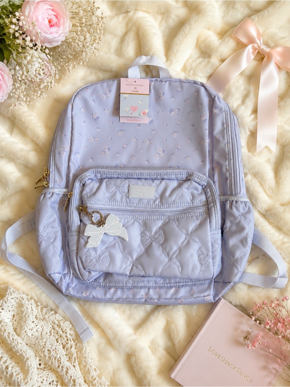 Love Shack Fancy backpack Everblooming Rosettes Ditsy Bag - Picture 2 of 6